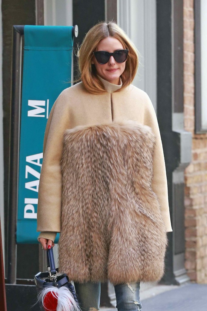Olivia Palermo Wears a Coat and Ripped Denim in New York City-1