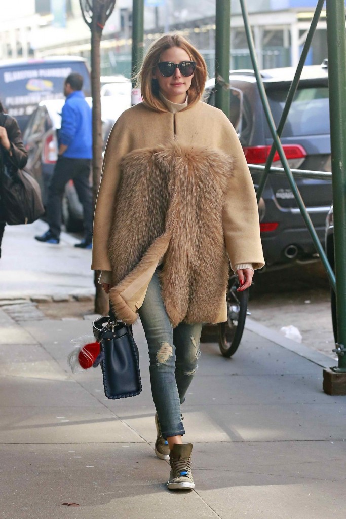 Olivia Palermo Wears a Coat and Ripped Denim in New York City-4