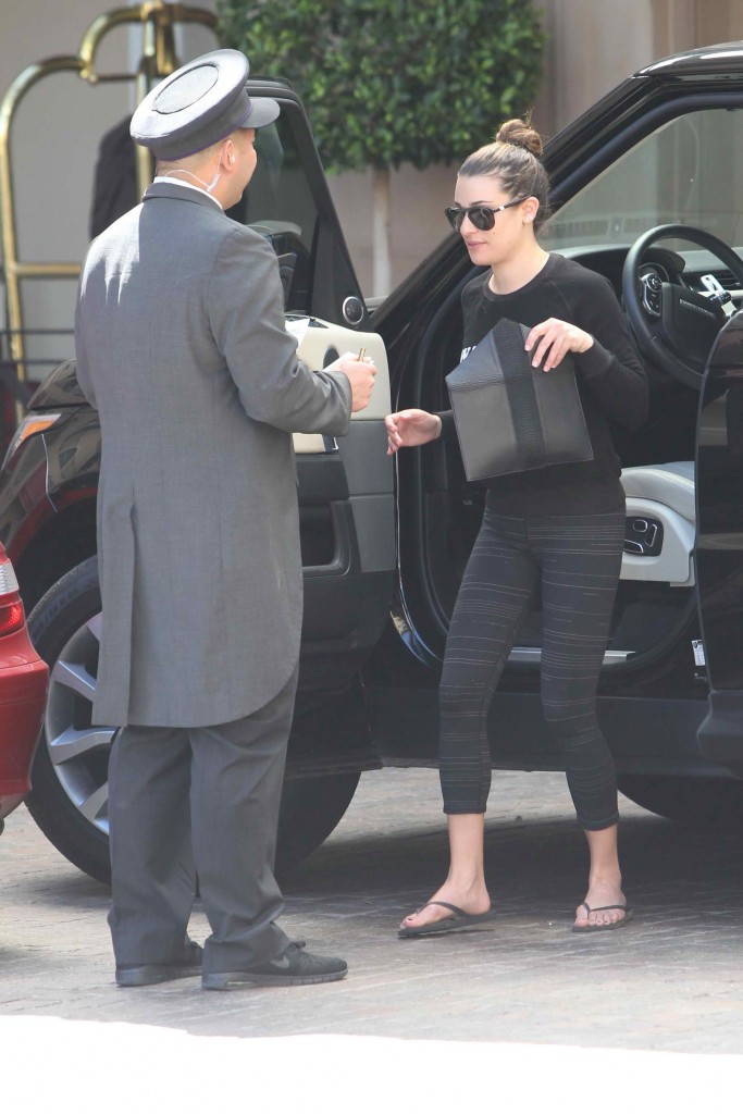 Lea Michele Arrives at the Montage Hotel in Beverly Hills-2