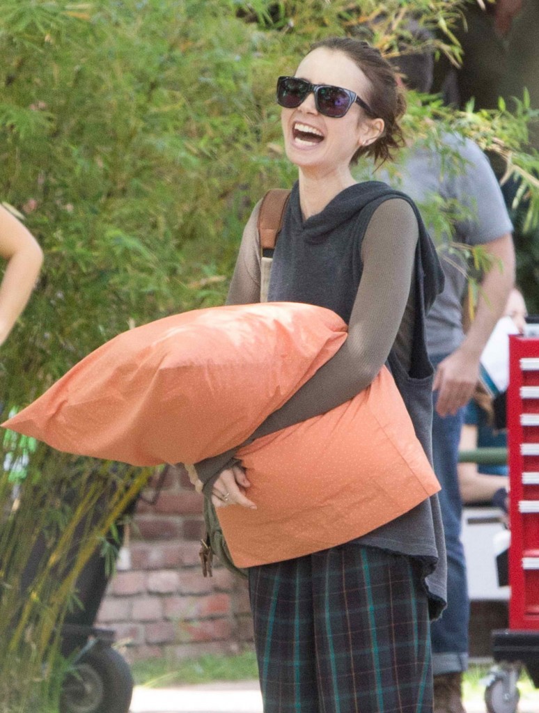 Lily Collins on Set of To The Bone in LA-2