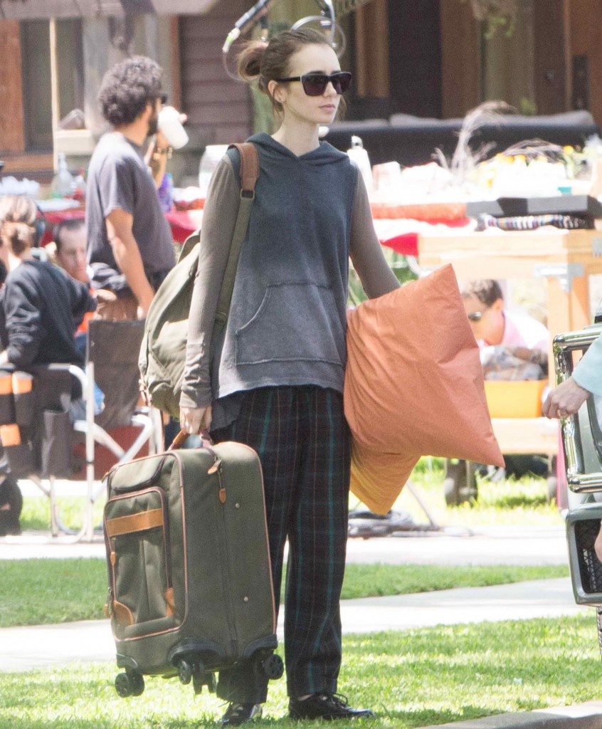 Lily Collins on Set of To The Bone in LA-3