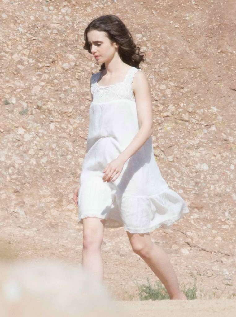 Lily Collins on Set of To The Bone in Los Angeles-1