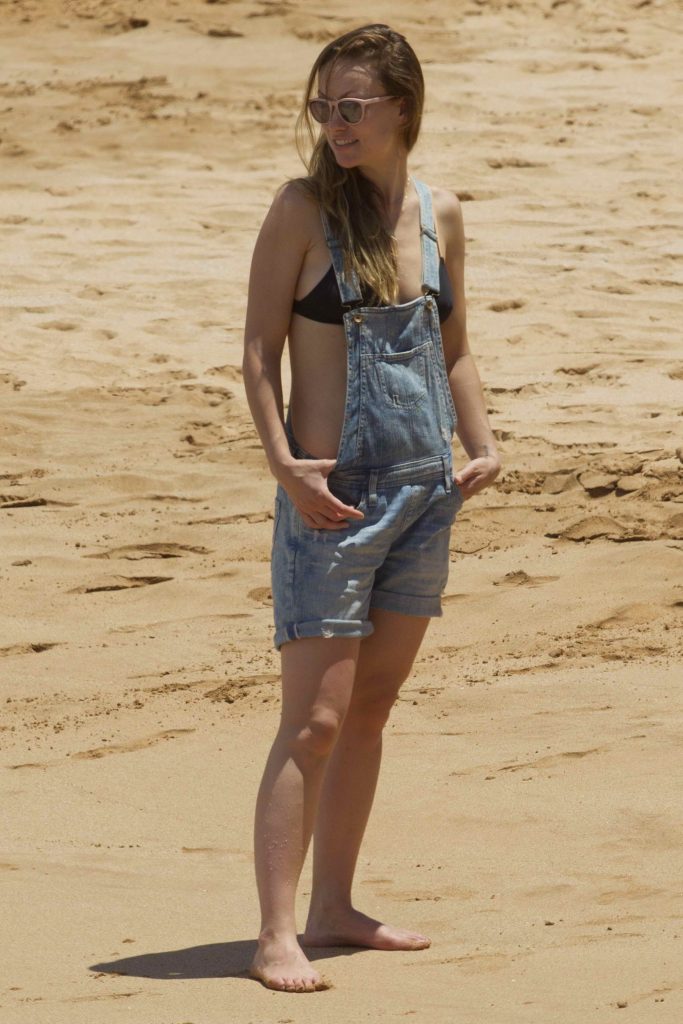 Olivia Wilde With Family at the Beach in Hawaii-2