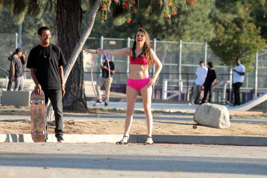Alicia Arden Works Out in a Park in Studio City-5