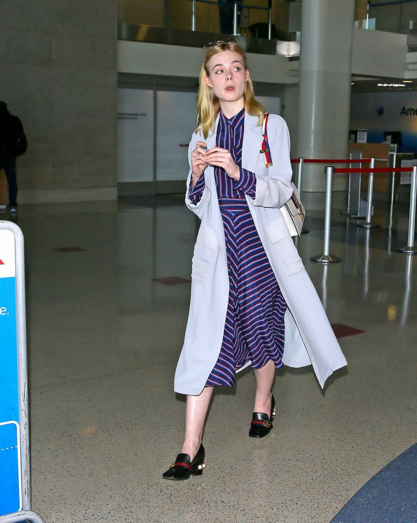 Elle Fanning at LAX Airport in Los Angeles-1