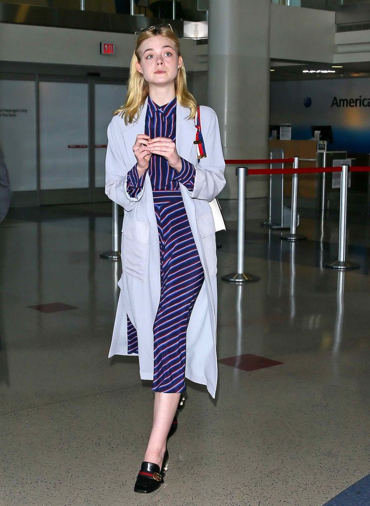 Elle Fanning at LAX Airport in Los Angeles-2