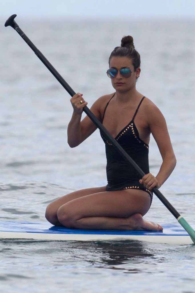 Lea Michele Wearing a Swimsuit at the Beach in Maui-3