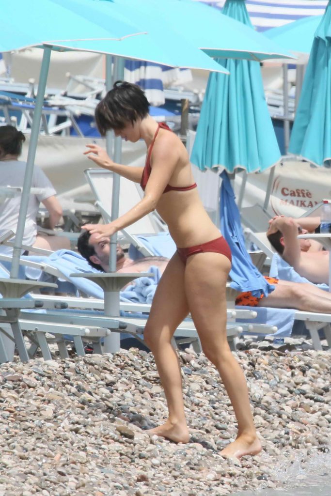 Rebecca Hall in Bikini at the Beach in Taormina-5