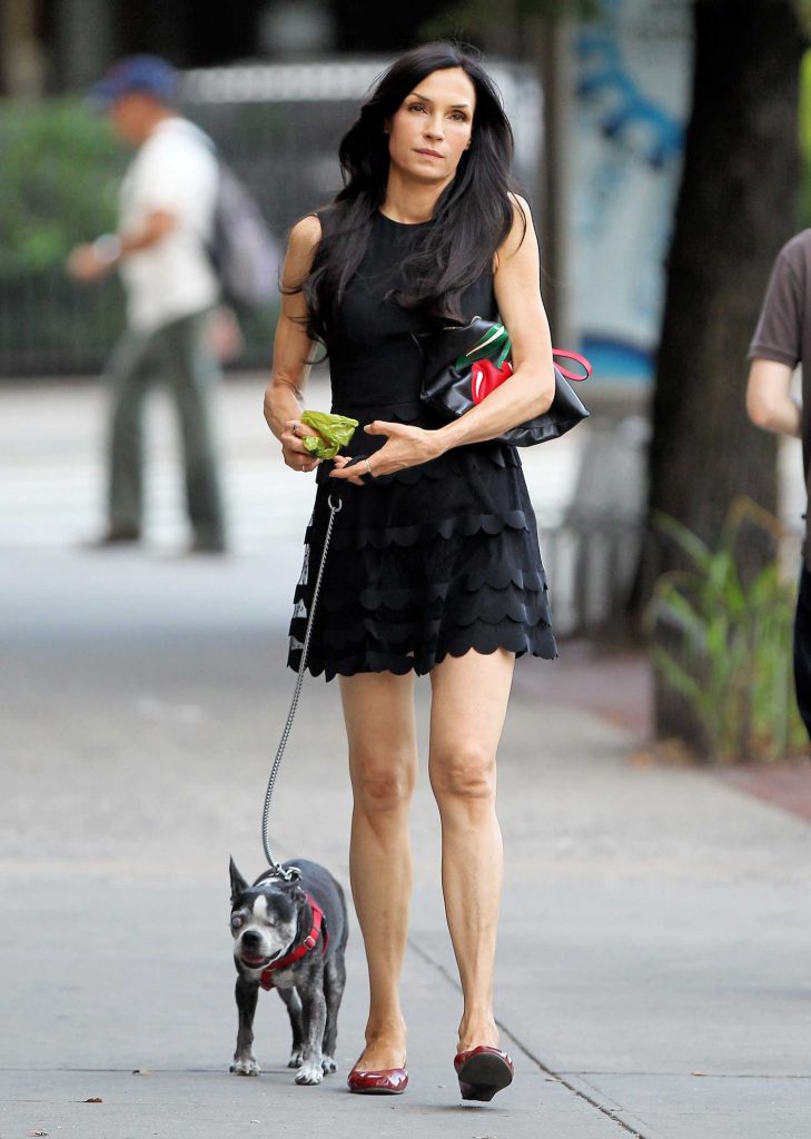 Famke Janssen Walking Her Dog in New York City-1