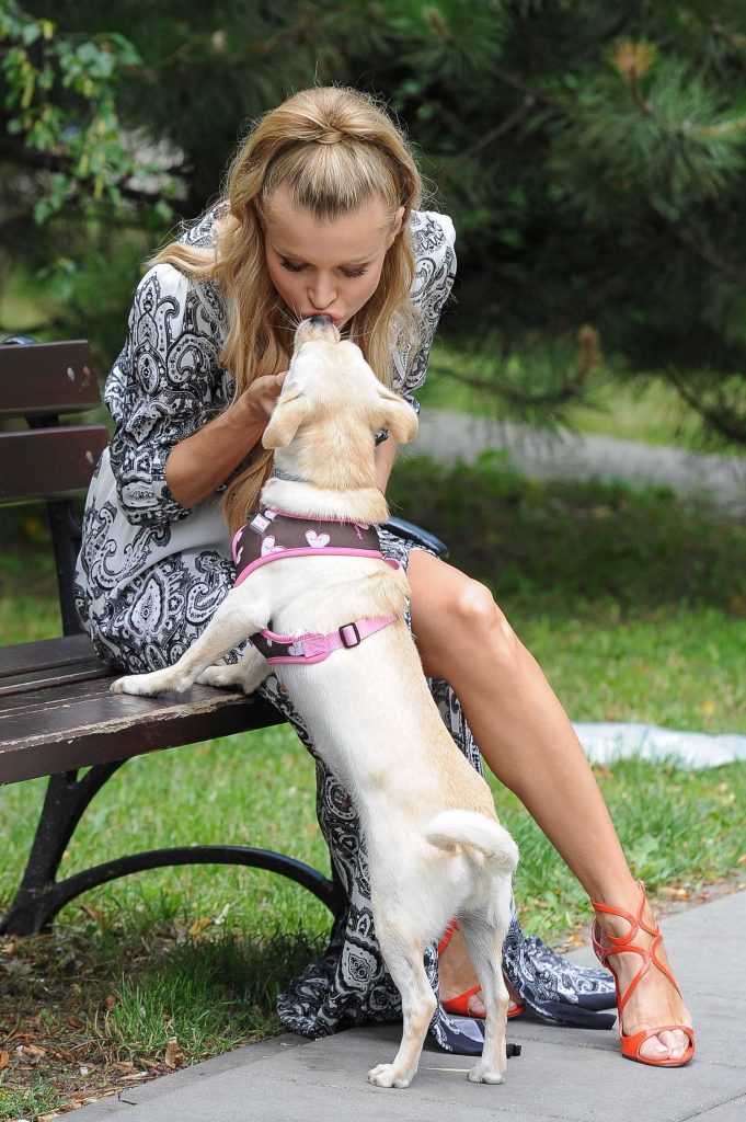 Joanna Krupa Walks With Her Dog in Warsaw, Poland-3