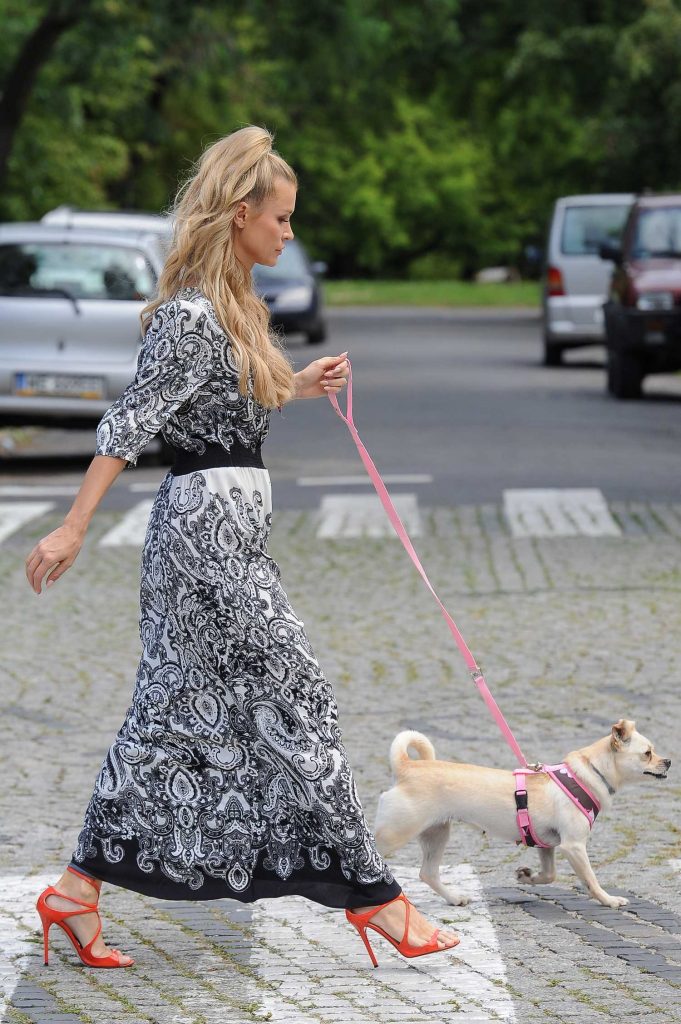 Joanna Krupa Walks With Her Dog in Warsaw, Poland-5