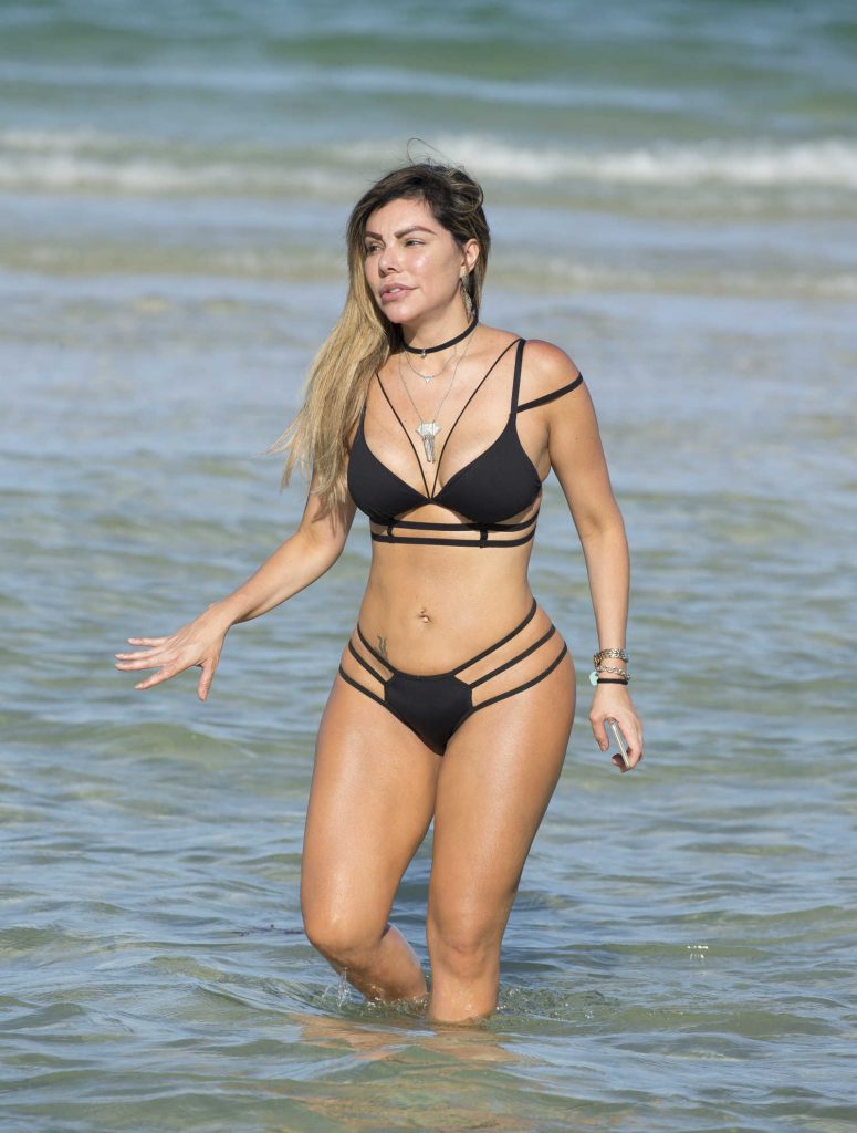 Liziane Gutierrez in Bikini at the Beach in Miami-1
