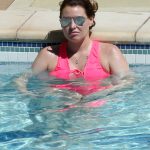 Jessica Wright in a Pink Bikini at a Poolside in a Las Vegas Hotel