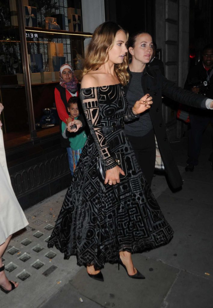 Lily James Leaves the My Burberry Black Launch Event in London-3