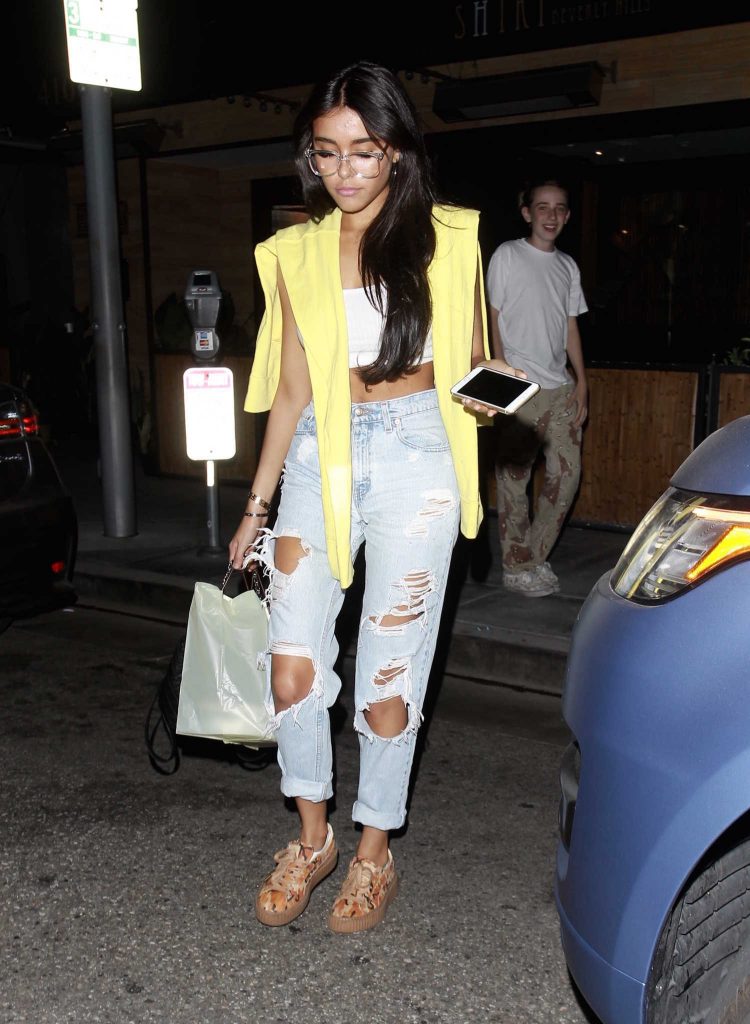 Madison Beer Leaves Il Pastaio Restaurant in Beverly Hills-2