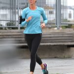 Christy Turlington Jogging in Manhattan’s Hudson River Park