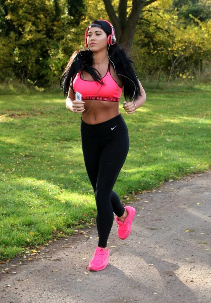 Jacqui Ryland Works Out in a Park in Birmingham-1