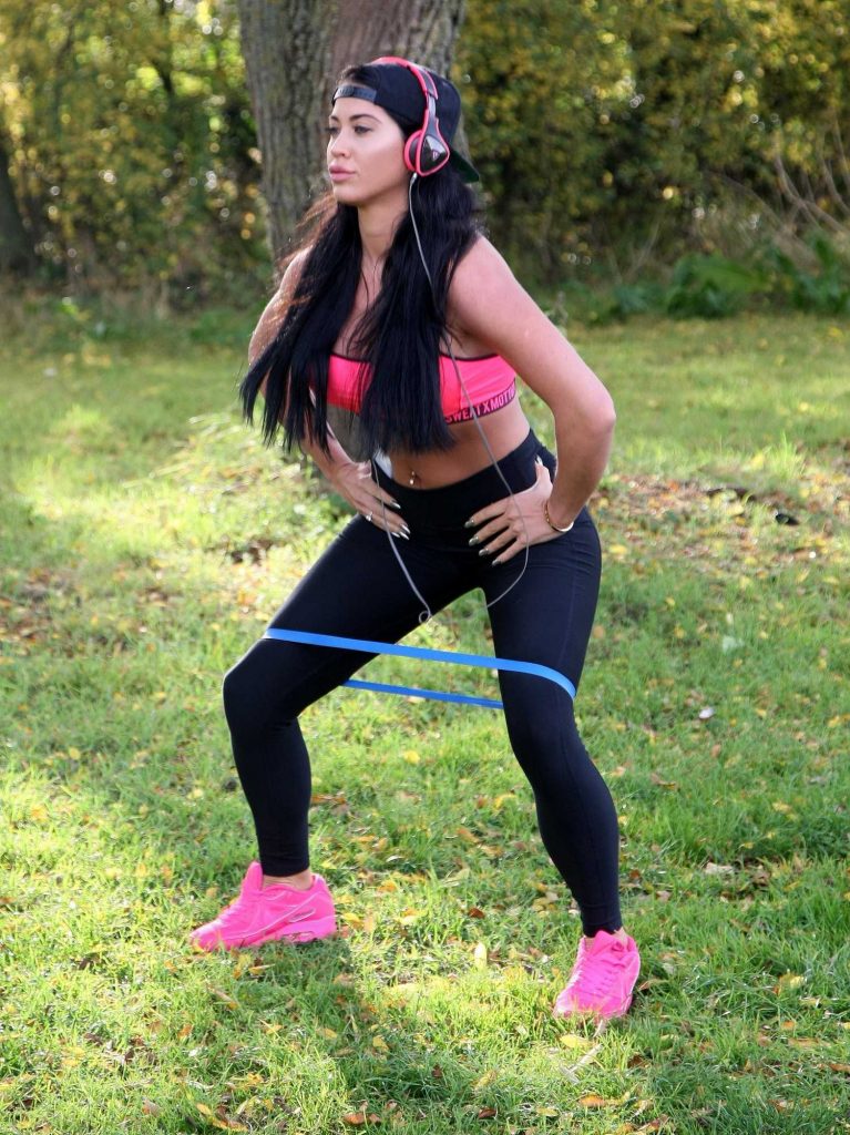 Jacqui Ryland Works Out in a Park in Birmingham-2