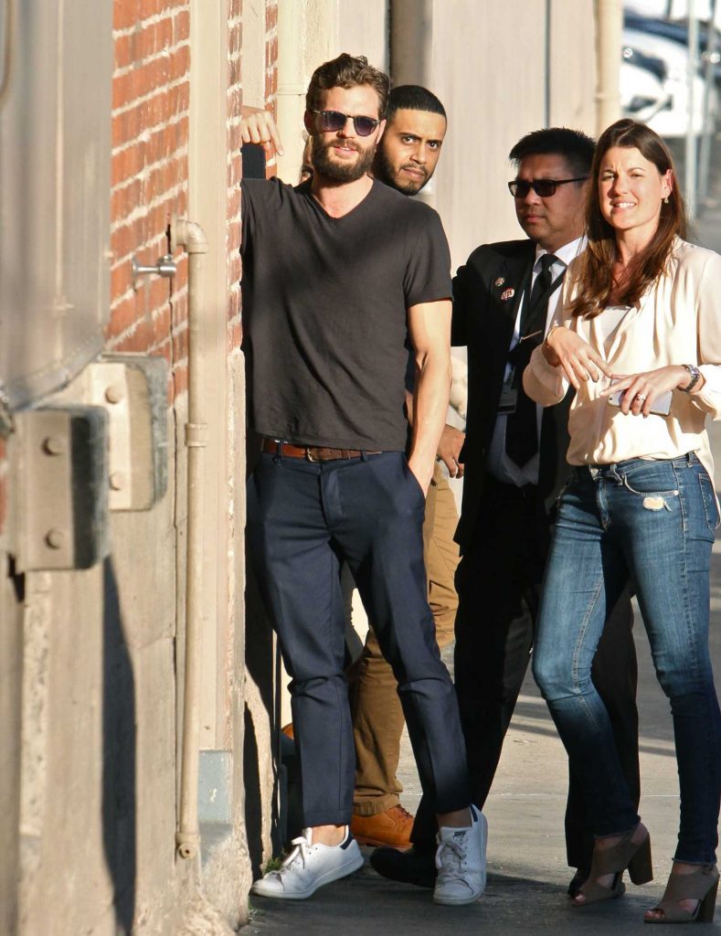 Jamie Dornan Arrives at the Jimmy Kimmel Live Studio in Hollywood-5
