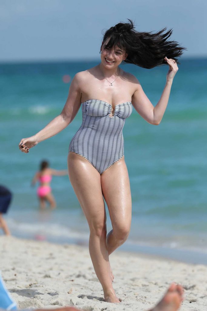 Daisy Lowe at the Beach in Miami-1
