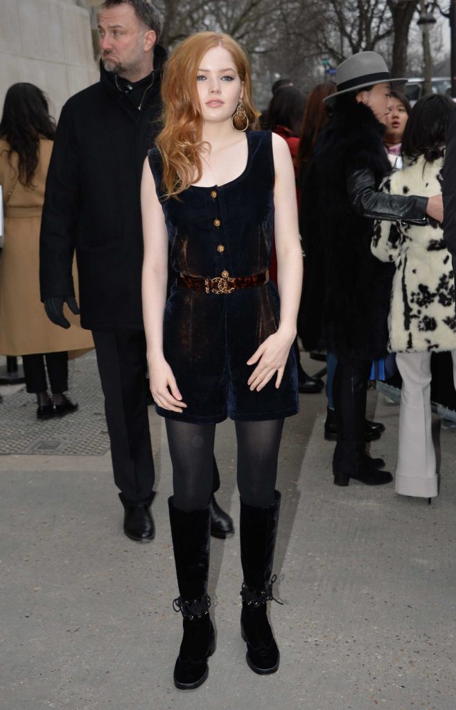 Ellie Bamber at the 2017 Chanel Haute-Couture Collection Show in Paris-1