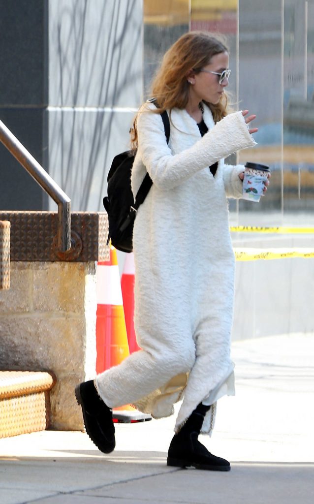 Ashley Olsen Wears a Terry Cloth Style Dress Out in New York-2