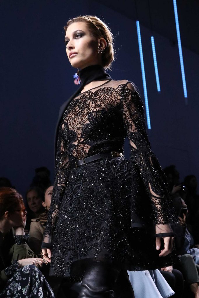 Hailey Baldwin at Elie Saab Fashion Show During the Paris Fashion Week-3