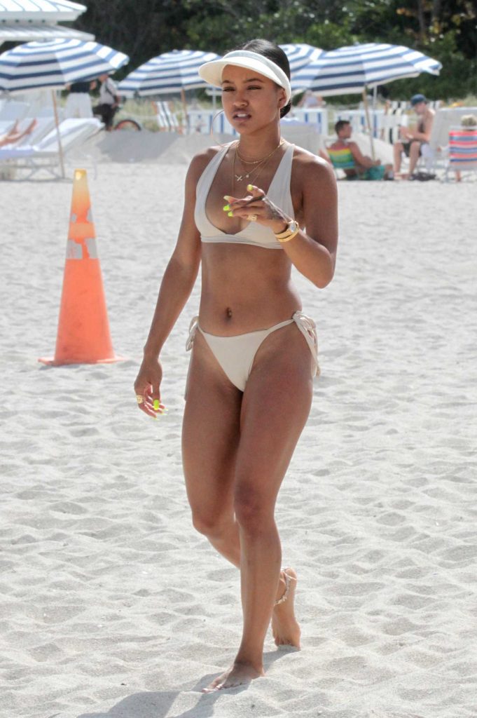Karrueche Tran in Bikini at the Beach in Miami-1