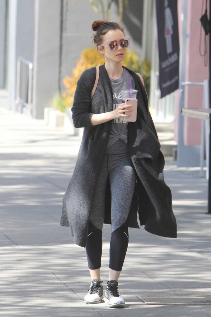 Lily Collins Leaves the Gym in West Hollywood-3