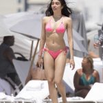 Lourdes Leon Wears a Pink Bikini at the Beach in Miami