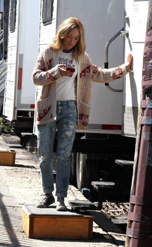 Olivia Wilde at the Life Itself Set in New York-3