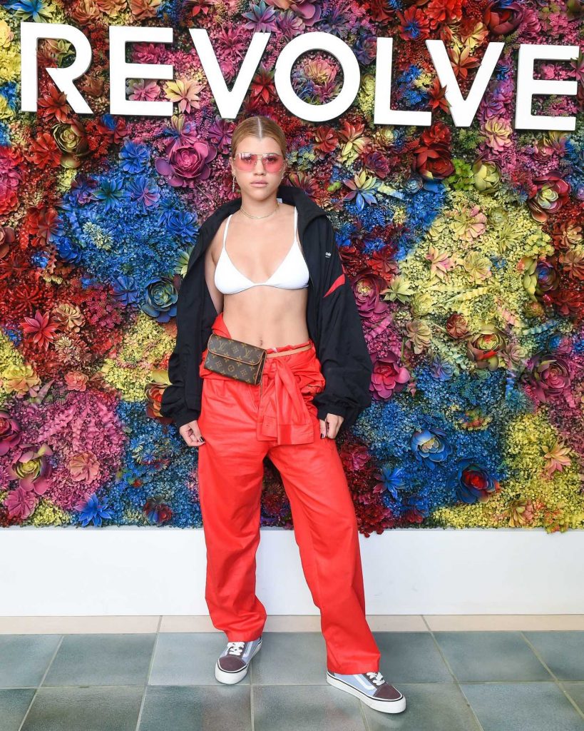 Sofia Richie Attends the REVOLVE Desert House During the Coachella Valley Music and Arts Festival in Palm Springs-1
