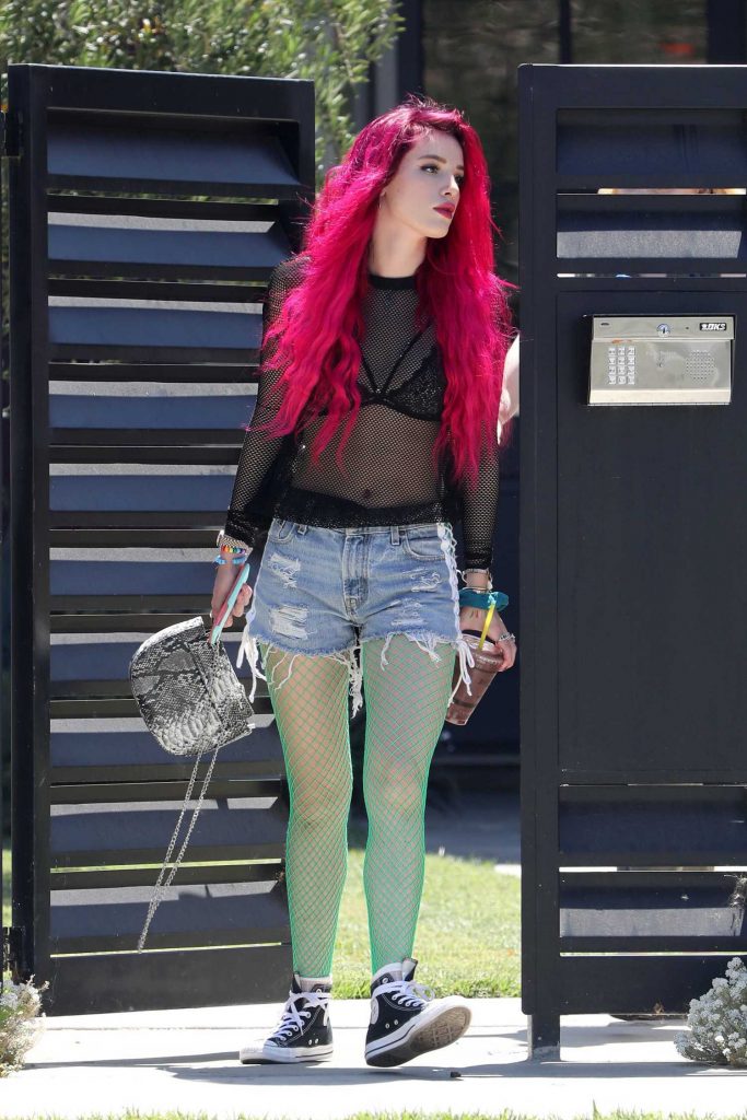Bella Thorne Shows off Her New Freshly Bright Red Dyed Hair out in LA-2