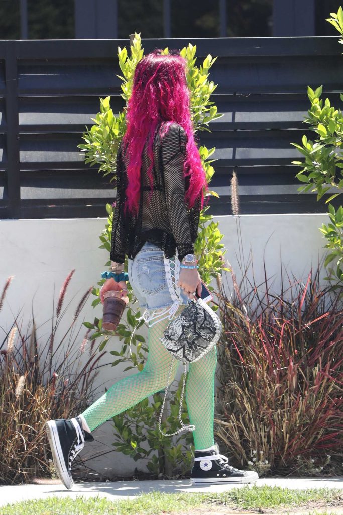 Bella Thorne Shows off Her New Freshly Bright Red Dyed Hair out in LA-4