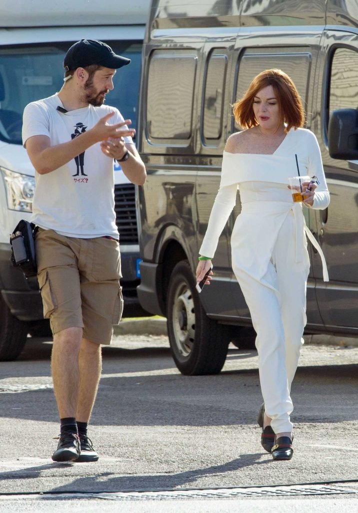 Lindsay Lohan on the Set of Sick Note TV Show in London-3