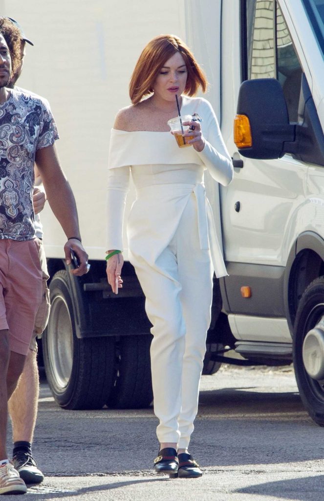 Lindsay Lohan on the Set of Sick Note TV Show in London-4