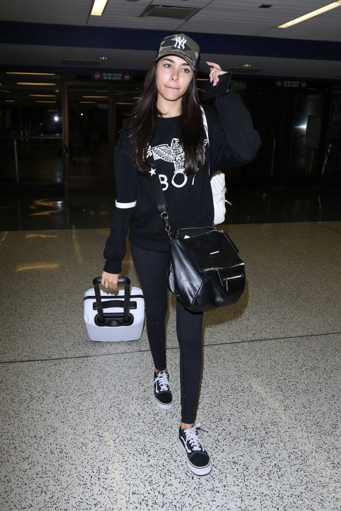 Madison Beer in all Black at LAX Airport in LA-2