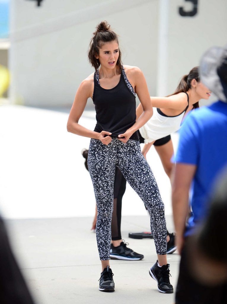 Nina Dobrev Shoots a Video for New Reebok Fitness Clothing Line in Venice-4