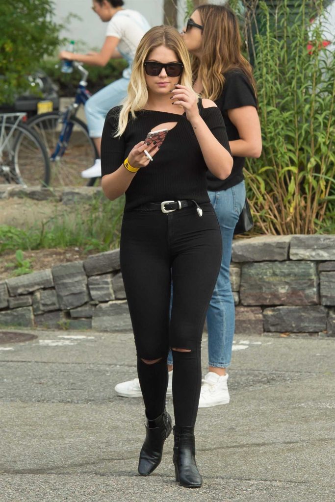 Ashley Benson Smokes a Cigarette at the Heliport in NYC-1