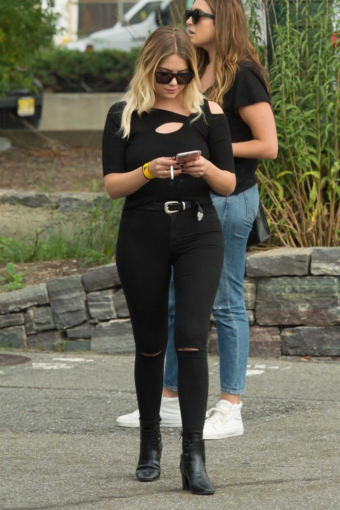 Ashley Benson Smokes a Cigarette at the Heliport in NYC-2