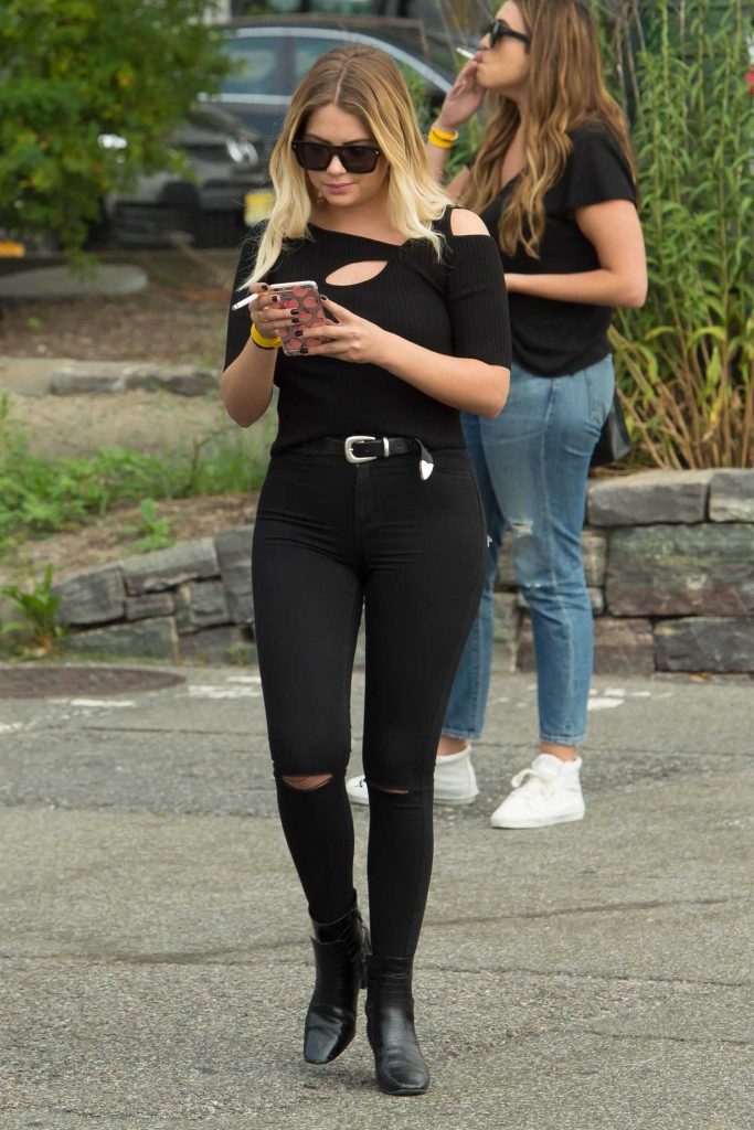 Ashley Benson Smokes a Cigarette at the Heliport in NYC-4