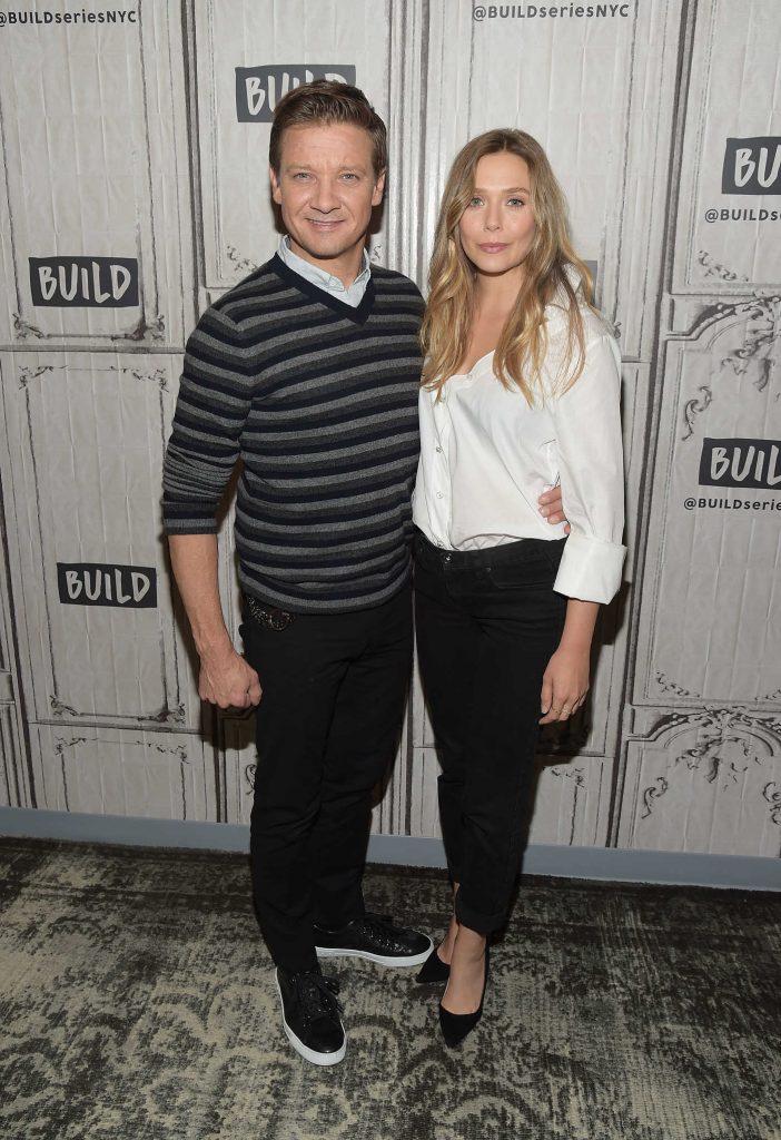 Elizabeth Olsen Visits AOL Build Studio in New York With Jeremy Renner-3