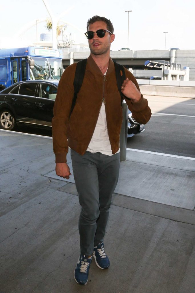 Jamie Dornan Arrives at LAX Airport in LA-1