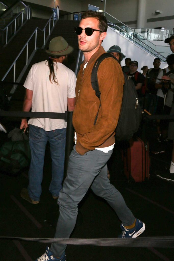 Jamie Dornan Arrives at LAX Airport in LA-5