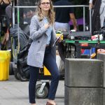 Melissa Benoist on the Set of Supergirl in Vancouver, Canada