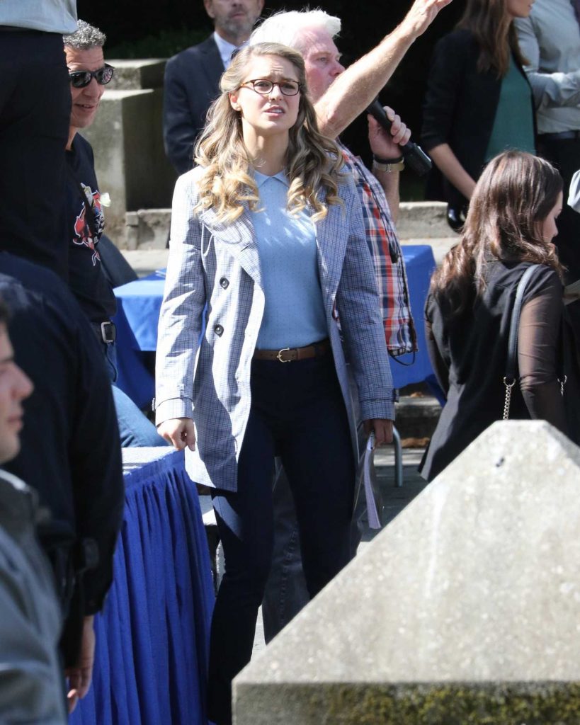 Melissa Benoist on the Set of Supergirl in Vancouver, Canada-3