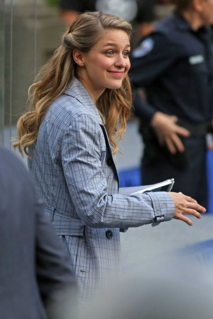 Melissa Benoist on the Set of Supergirl in Vancouver, Canada-5