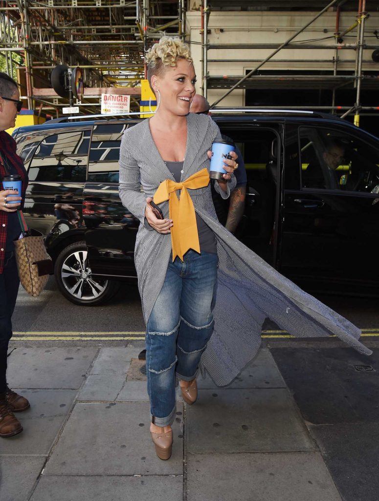 Pink Arrives at Kiss FM Studios in London-3
