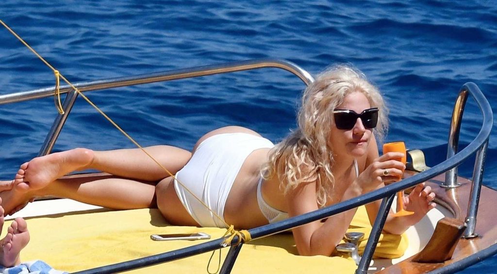 Pixie Lott in Bikini on a Yacht in Capri-5