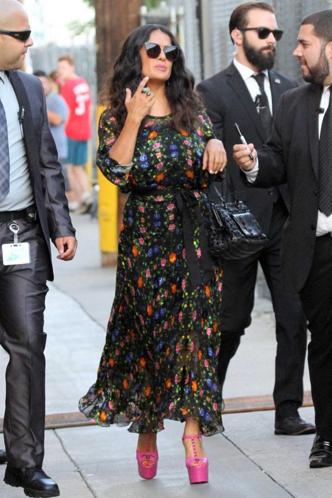 Salma Hayek Arrives at Jimmy Kimmel Live in Los Angeles-3